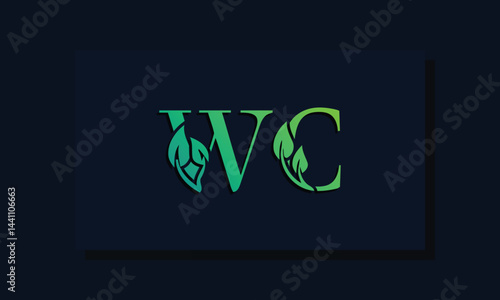 Minimal leaf style Initial WC logo