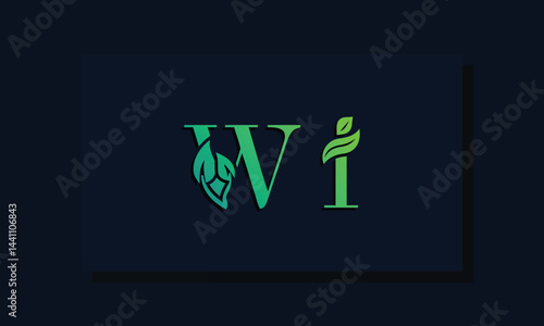 Minimal leaf style Initial WI logo