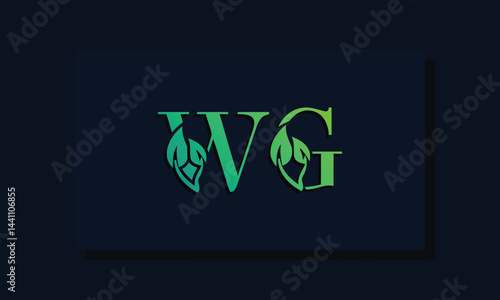 Minimal leaf style Initial WG logo