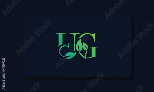 Minimal leaf style Initial UG logo