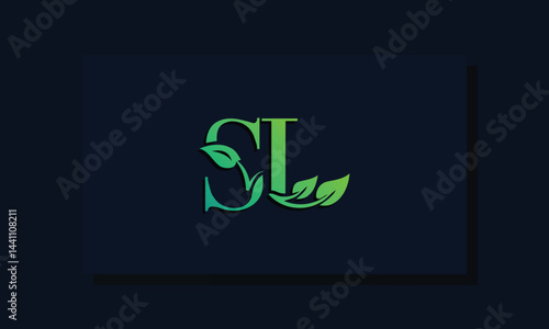 Minimal leaf style Initial KL logo