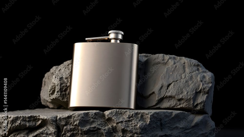 Sleek Metal Hip Flask Mockup Blank Design for Branding