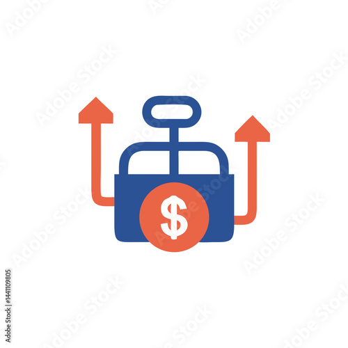 Retirement Fund Growth Concept with Dollar Symbol and Arrows  