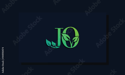 Minimal leaf style Initial JO logo.