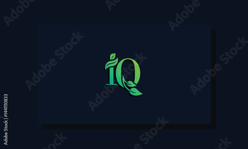 Minimal leaf style Initial IQ logo.