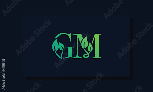 Minimal leaf style Initial GM logo.