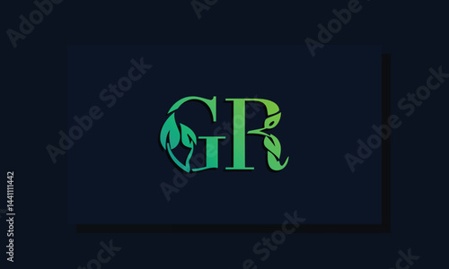 Minimal leaf style Initial GR logo.