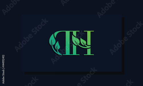 Minimal leaf style Initial DH logo