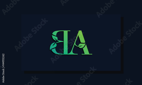 Minimal leaf style Initial BA logo.