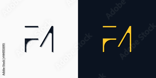 Minimalist abstract initial letters FM logo