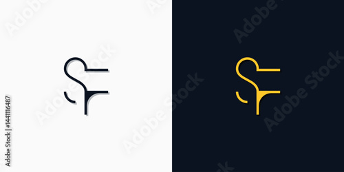 Minimalist abstract initial letters SF logo.