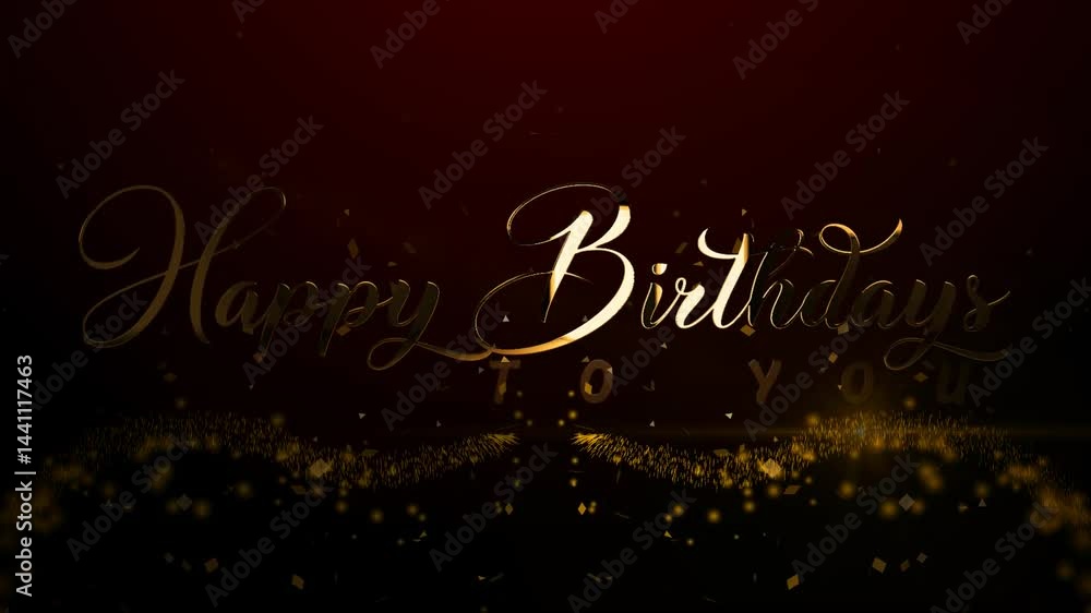 luxury gold happy birthdays text with particle effect background luxury gold happy birthdays text with particle effect background
