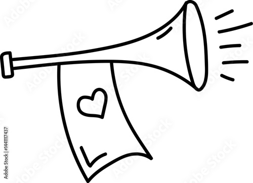 Horn Heart Banner Shout