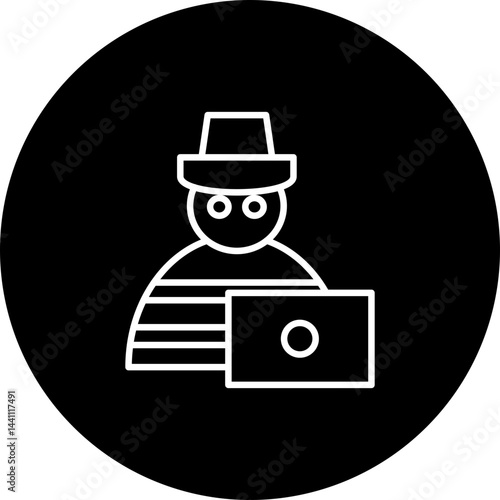 Hacker  Black Circle  Icon Design