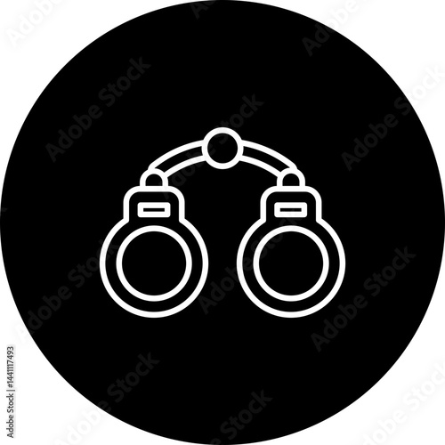 Handcuffs  Black Circle  Icon Design