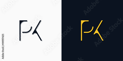 Minimalist abstract initial letters PK logo