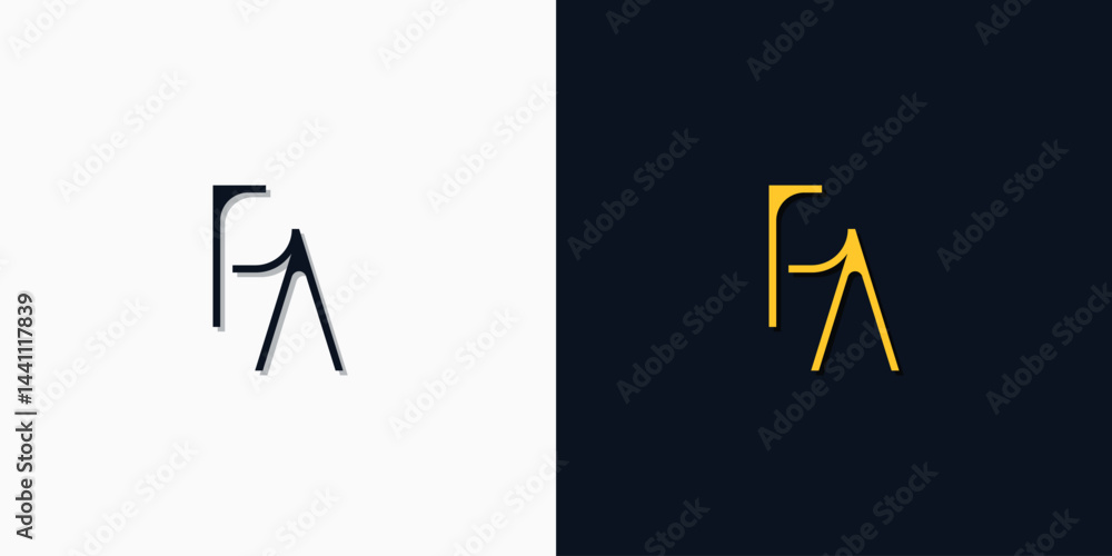 Fototapeta premium Minimalist abstract initial letters PA logo