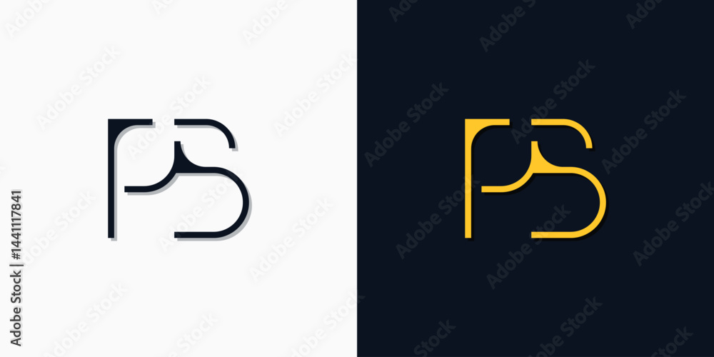 Minimalist abstract initial letters PB logo Minimalist abstract initial letters PB logo