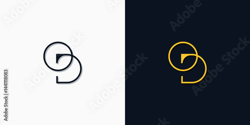 Minimalist abstract initial letters OD logo