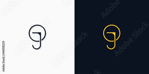 Minimalist abstract initial letters OJ logo
