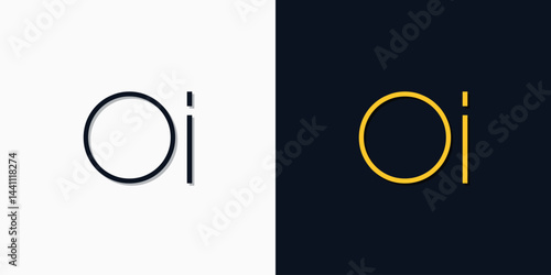 Minimalist abstract initial letters OI logo