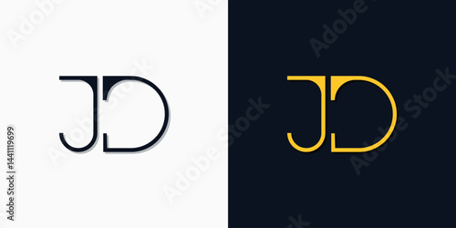 Minimalist abstract initial letters JD logo