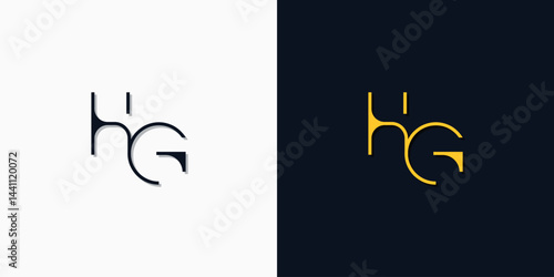 Minimalist abstract initial letters HG logo