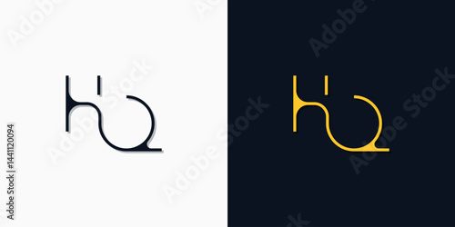 Minimalist abstract initial letters HQ logo