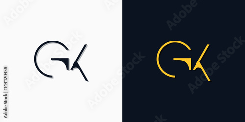 Minimalist abstract initial letters GK log
