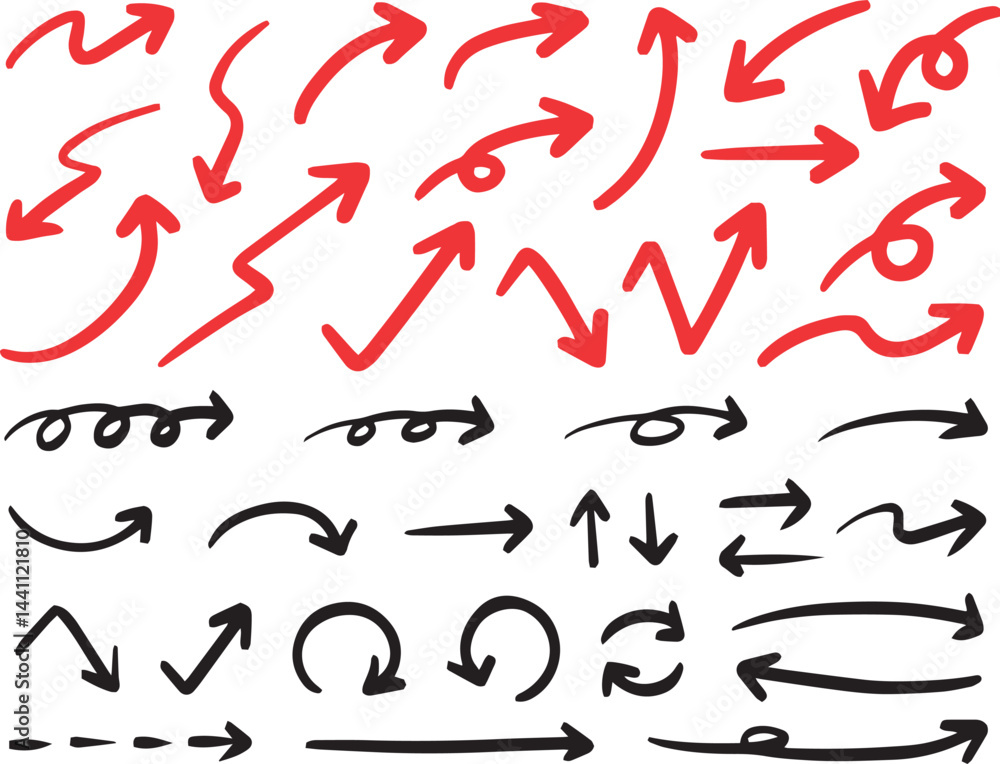 ベクターのペンの手書きの矢印セット 黒 矢印ハート装飾要素線画手描きスケッチ ベクターのペンの手書きの矢印セット 黒 矢印ハート装飾要素線画手描きスケッチ