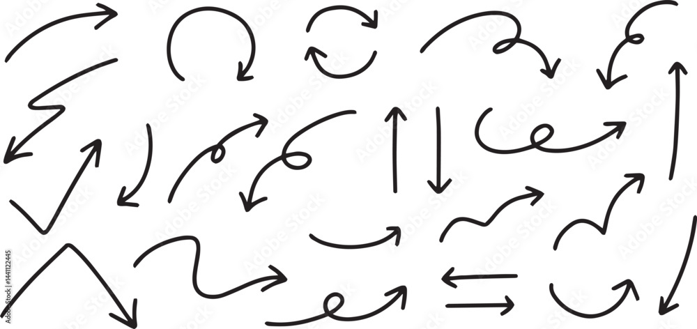 ベクターのペンの手書きの矢印セット 黒 矢印ハート装飾要素線画手描きスケッチ ベクターのペンの手書きの矢印セット 黒 矢印ハート装飾要素線画手描きスケッチ