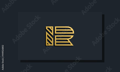 Elegant line art initial letter  IR  logo.