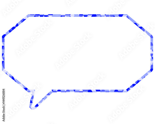 ステンドグラス風吹き出し　三角形模様　細長い八角形