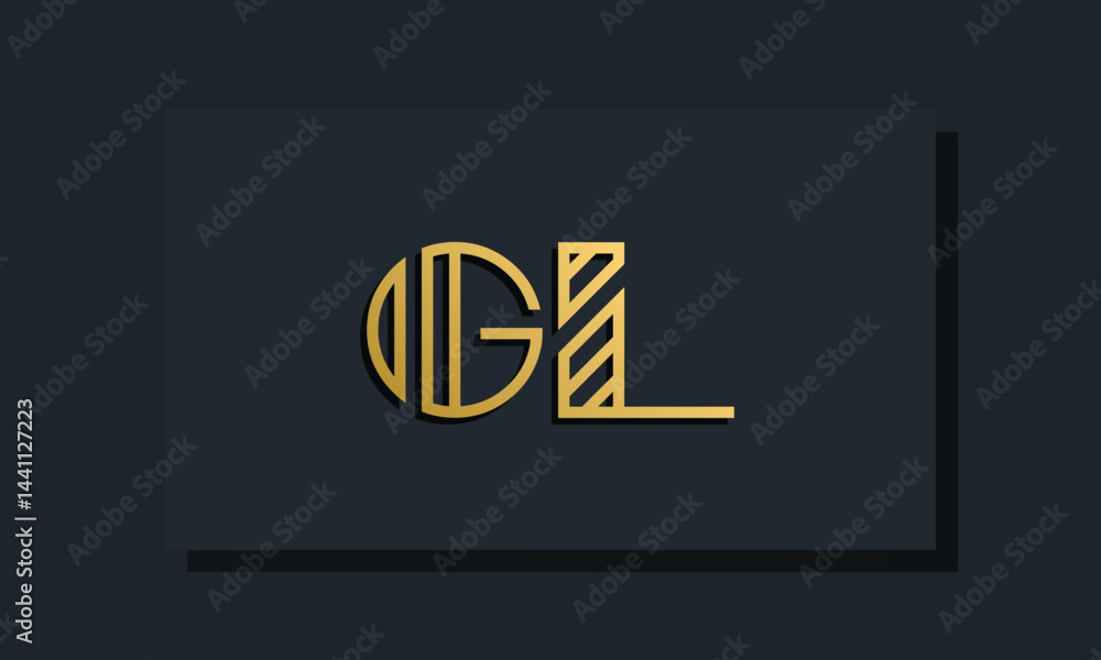 Elegant line art initial letter GL logo. Elegant line art initial letter GL logo.