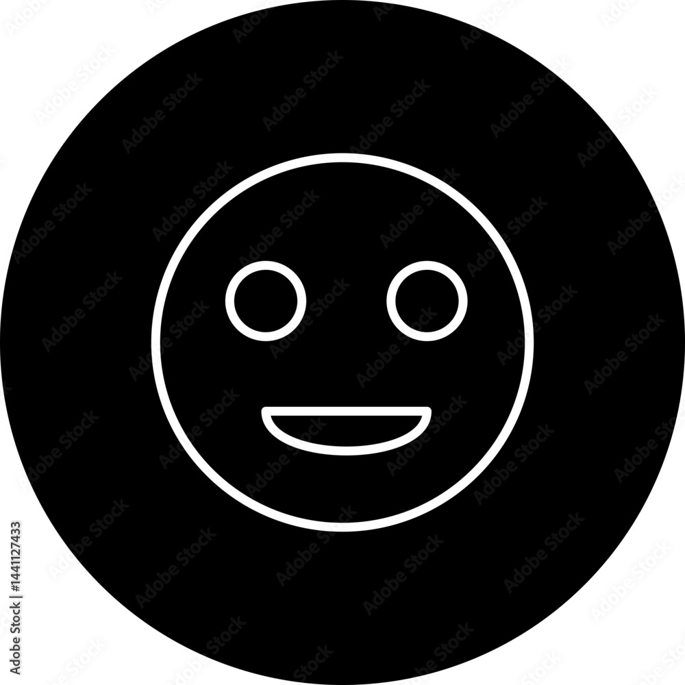 Fototapeta premium Smiling Vector Black Circle Icon Design