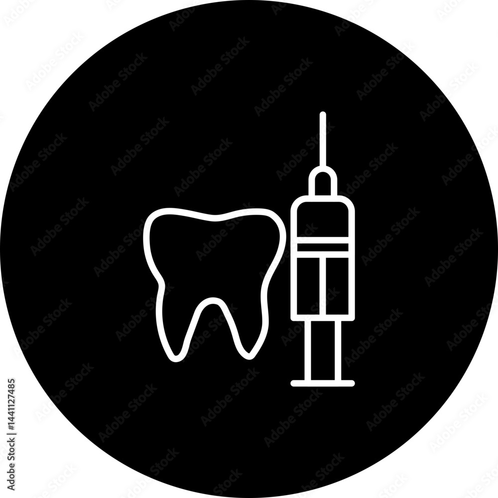 Obraz premium Anesthesia Vector Black Circle Icon Design