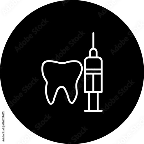 Anesthesia Vector Black Circle Icon Design