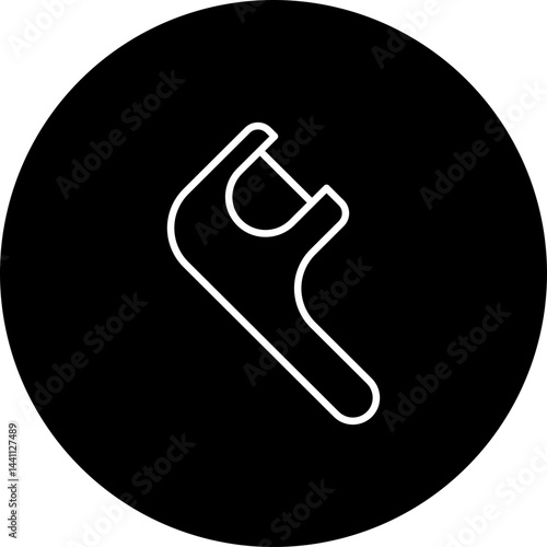 Dental Floss Vector Black Circle Icon Design