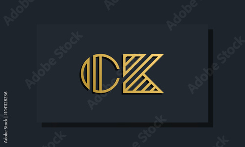 Elegant line art initial letter  CK  logo.