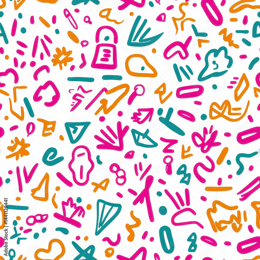 Dive into a vibrant world with this abstract doodle art print featuring quirky characters and bold linework for a chic vibe. Dive into a vibrant world with this abstract doodle art print featuring quirky characters and bold linework for a chic vibe.