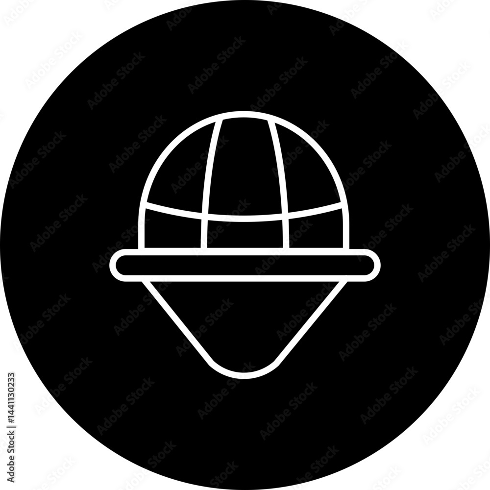 Fototapeta premium Explorer Hat Vector Black Circle Icon Design
