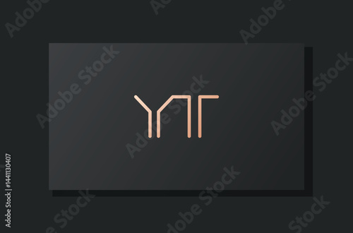 Abstract luxury initial letter YT logo.
