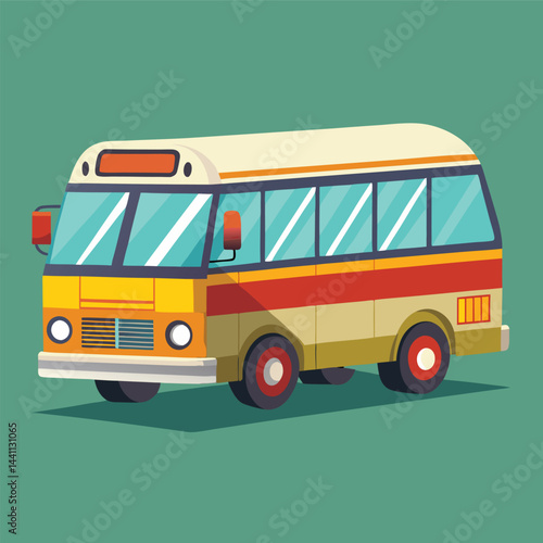 Cartoon Style Public Bus Illustration
