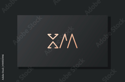 Abstract luxury initial letter XM logo.