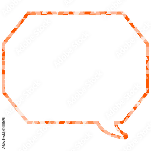 ステンドグラス風吹き出し　三角形模様　角のある八角形