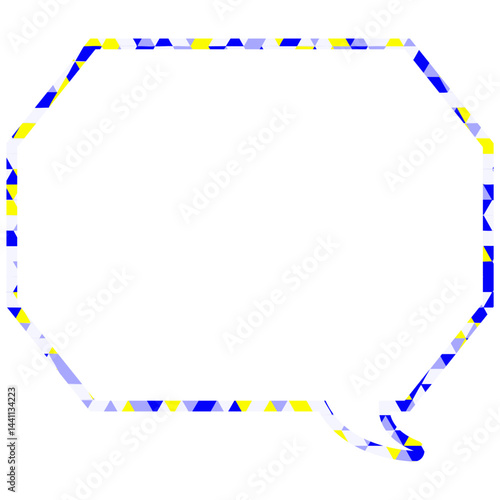 ステンドグラス風吹き出し　三角形模様　角のある八角形