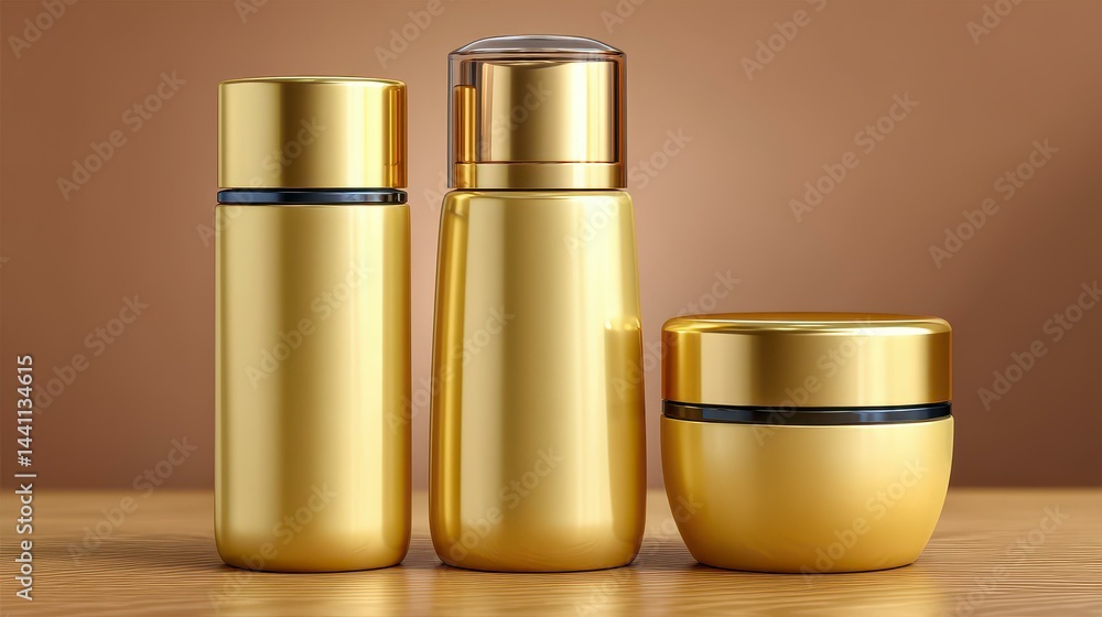 Elevate your brand with a chic 3D background, ideal for showcasing beauty products on a sleek beige pedestal.