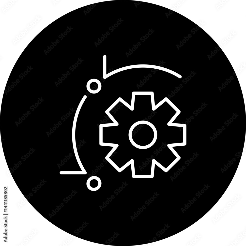 Automated Scenes Vector Black Circle Icon Design Automated Scenes Vector Black Circle Icon Design