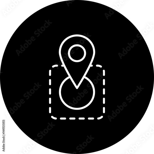 Geofencing  Vector Black Circle Icon Design