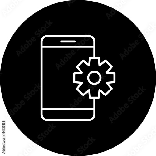 Free Download Mobile App Control  Vector Black Circle Icon Design - GFXLoad